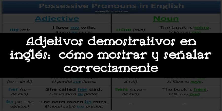 Adjetivos demostrativos en inglés: cómo mostrar y señalar correctamente