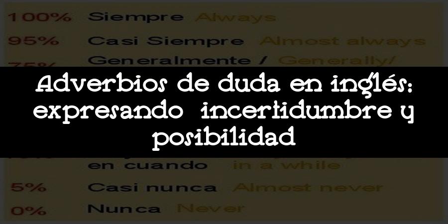 Adverbios de duda en inglés: expresando incertidumbre y posibilidad