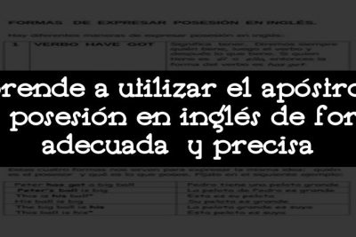 Aprende a utilizar el apóstrofo de posesión en inglés de forma adecuada y precisa