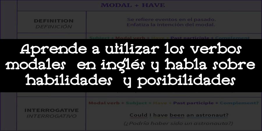 Aprende a utilizar los verbos modales en inglés y habla sobre habilidades y posibilidades