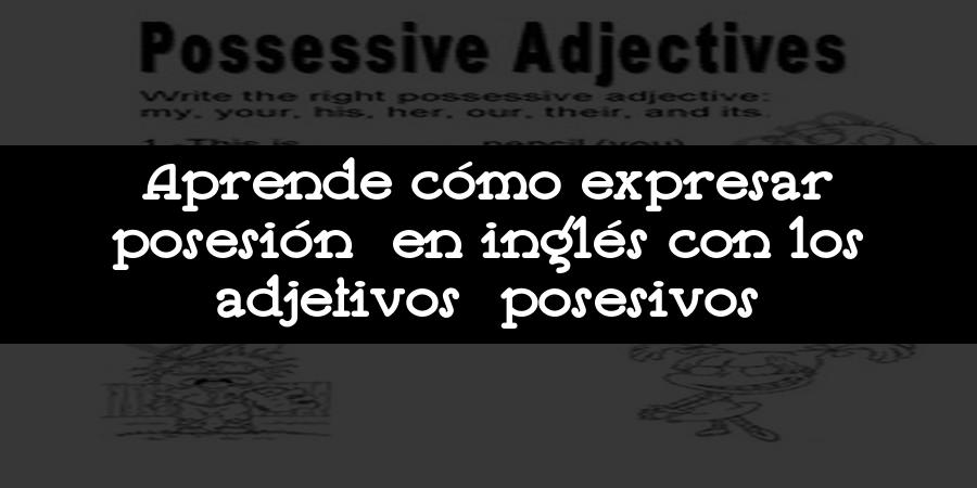 Aprende cómo expresar posesión en inglés con los adjetivos posesivos