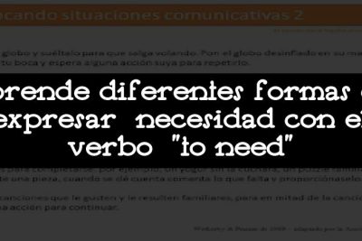 Aprende diferentes formas de expresar necesidad con el verbo "to need"