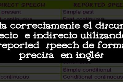 Cita correctamente el discurso directo e indirecto utilizando el reported speech de forma precisa en inglés