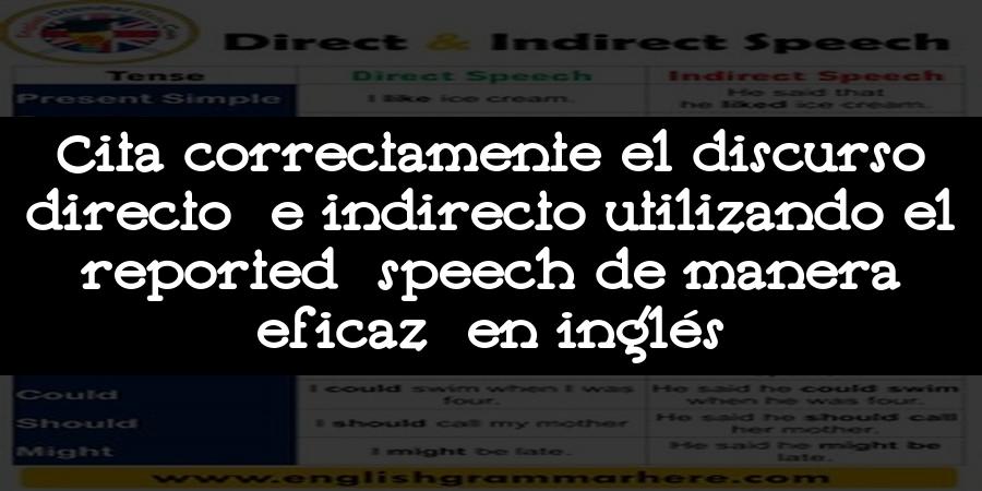 Cita correctamente el discurso directo e indirecto utilizando el reported speech de manera eficaz en inglés