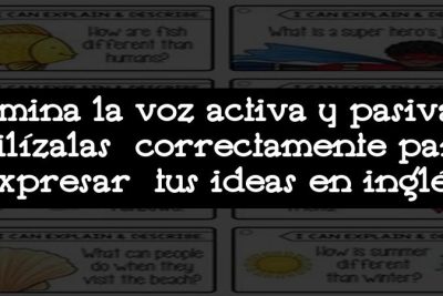 Domina la voz activa y pasiva y utilízalas correctamente para expresar tus ideas en inglés