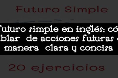 El futuro simple en inglés: cómo hablar de acciones futuras de manera clara y concisa