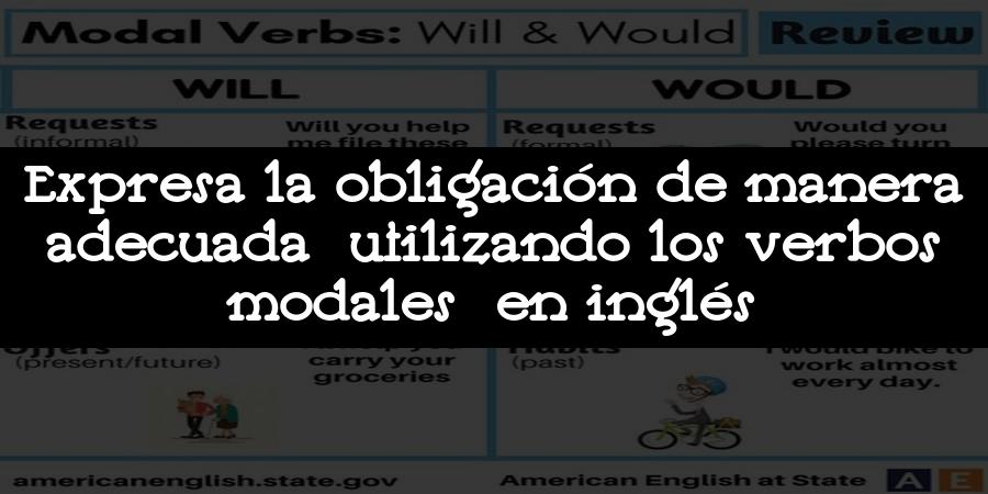 Expresa la obligación de manera adecuada utilizando los verbos modales en inglés
