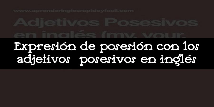 Expresión de posesión con los adjetivos posesivos en inglés