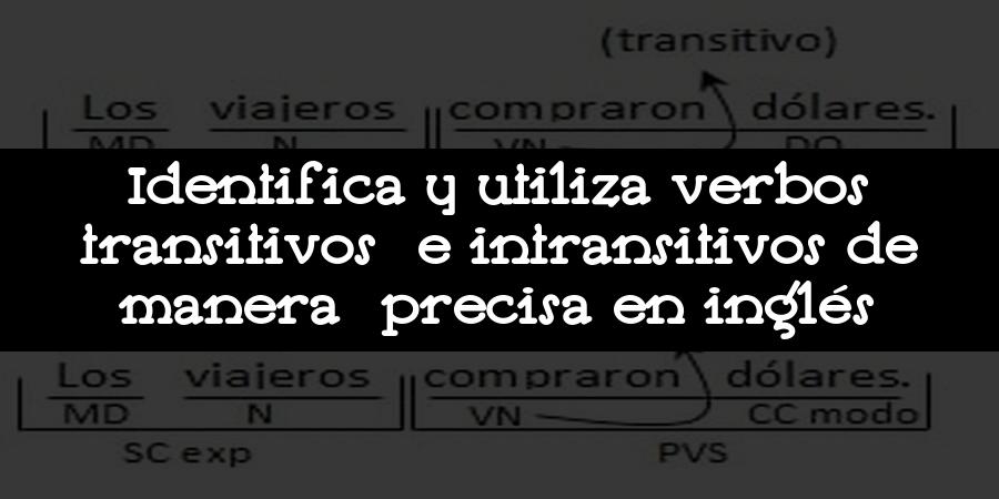 Identifica y utiliza verbos transitivos e intransitivos de manera precisa en inglés