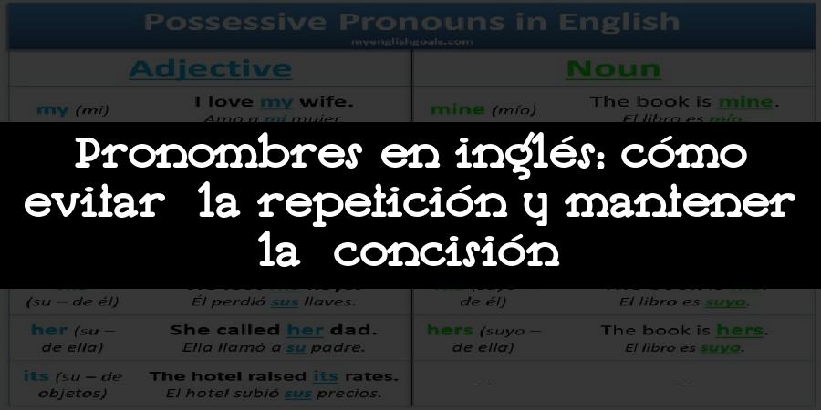 Pronombres en inglés: cómo evitar la repetición y mantener la concisión