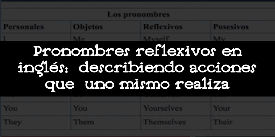 Pronombres reflexivos en inglés: describiendo acciones que uno mismo realiza