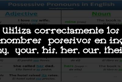 Utiliza correctamente los pronombres posesivos en inglés: my