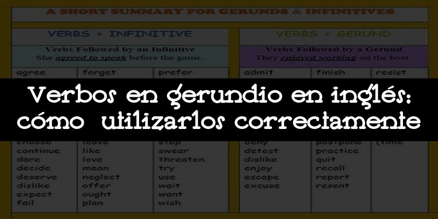 Verbos en gerundio en inglés: cómo utilizarlos correctamente