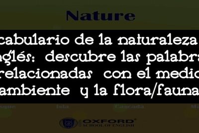 Vocabulario de la naturaleza en inglés: descubre las palabras relacionadas con el medio ambiente y la flora/fauna