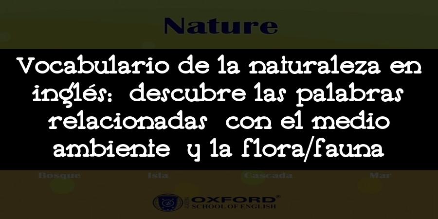 Vocabulario de la naturaleza en inglés: descubre las palabras relacionadas con el medio ambiente y la flora/fauna